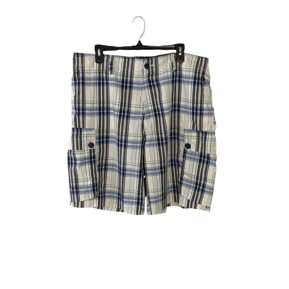 Lacoste blue and white plaid cargo shorts - 48